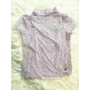 Justice girls floral purple sheer tank lined short sleeve top sz10 NWT